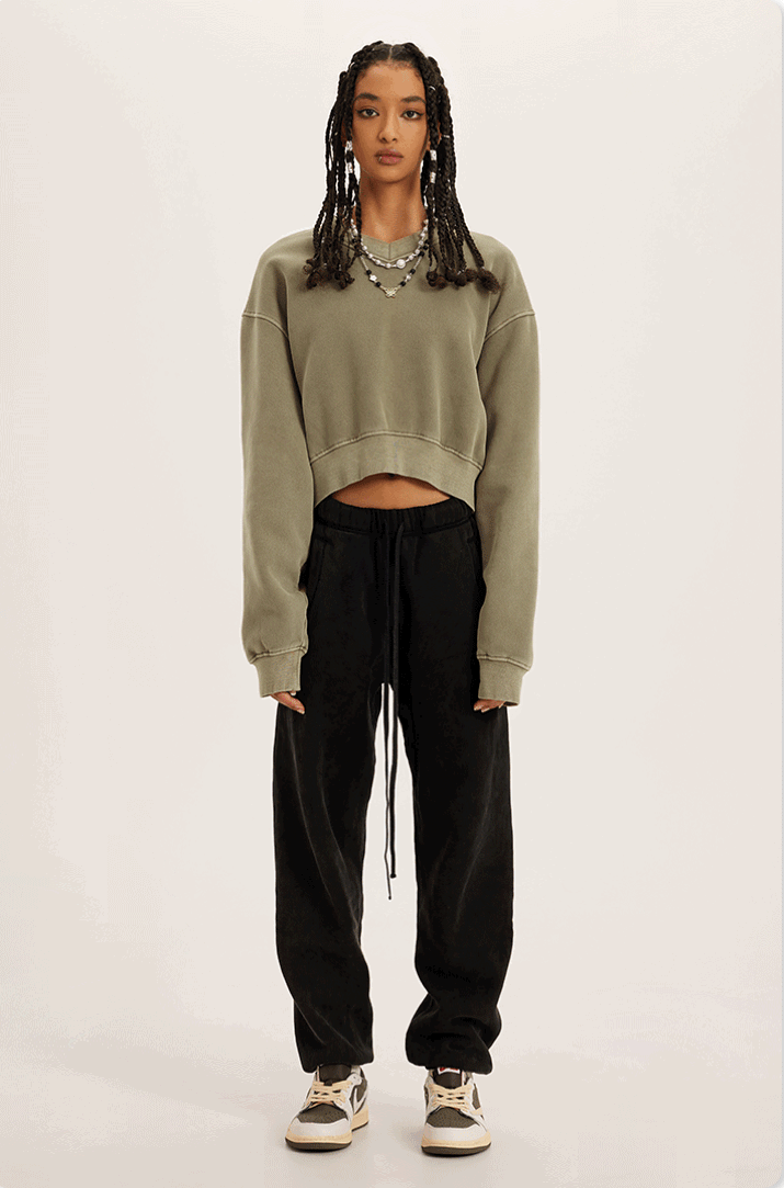 Sweater Retro V-Crop®