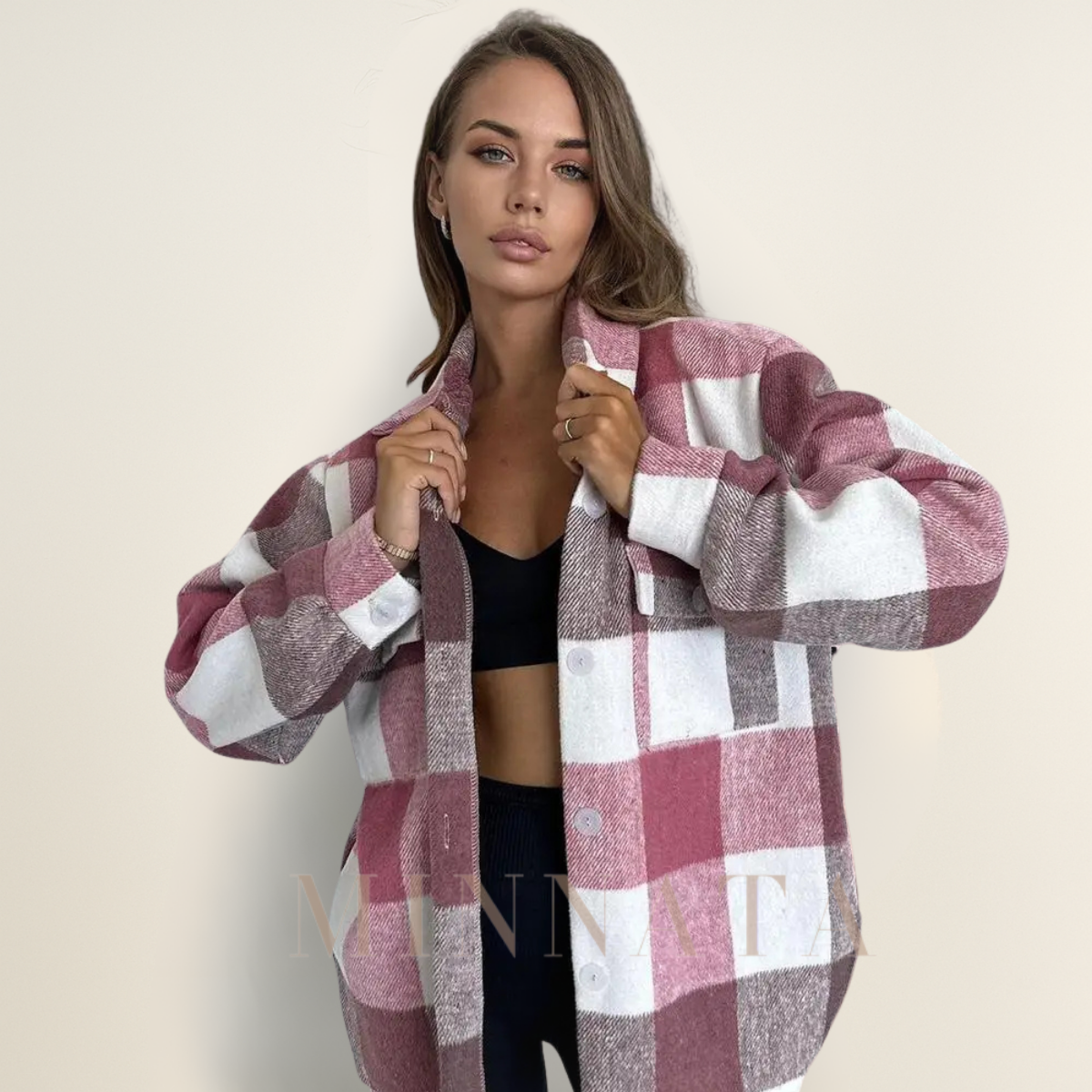 Sobrecamisa franela larga a cuadros