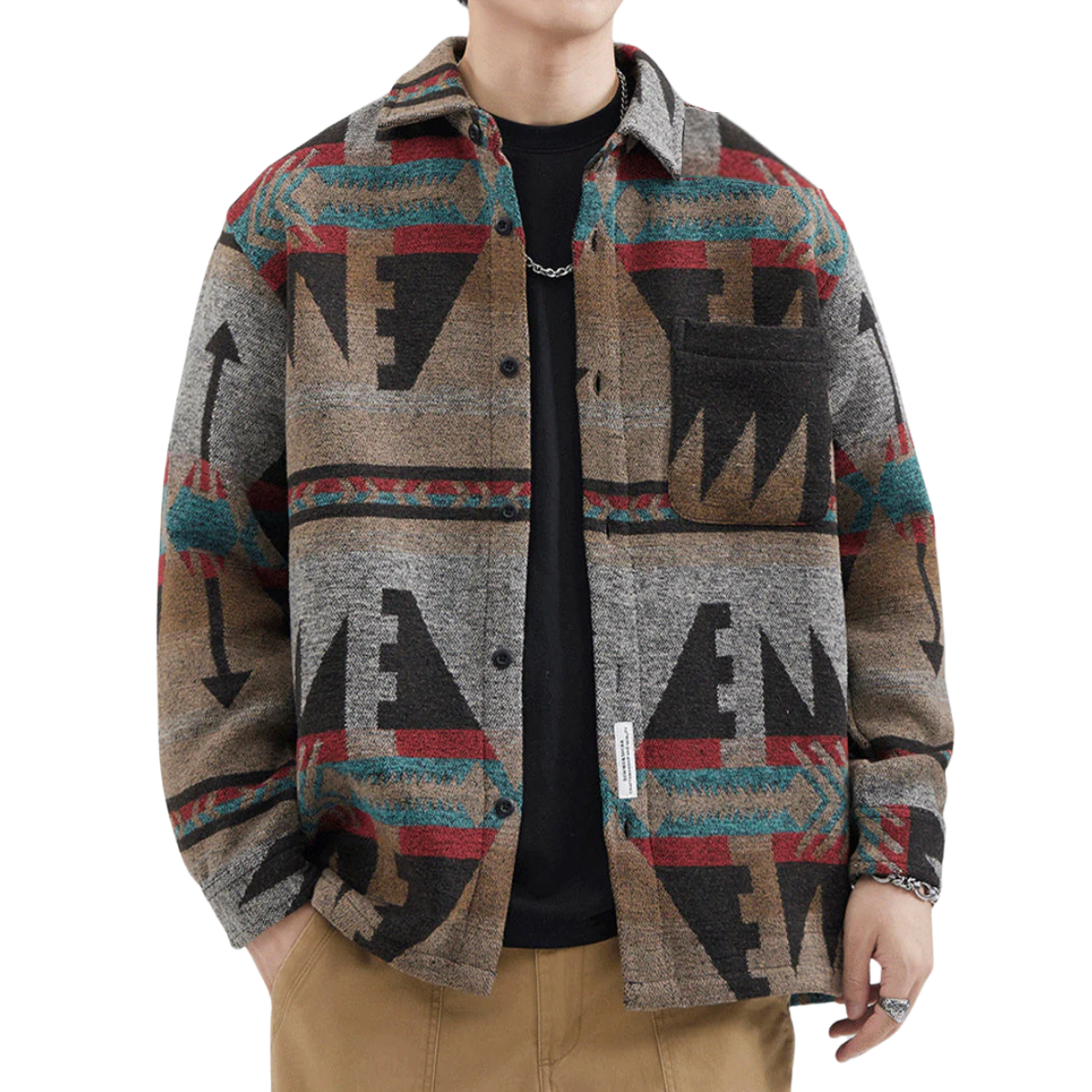 Chaqueta tipo camisa de lana