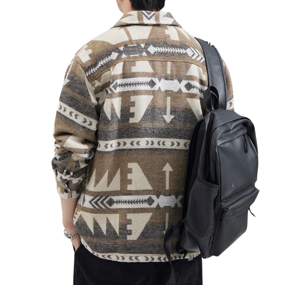 Chaqueta tipo camisa de lana