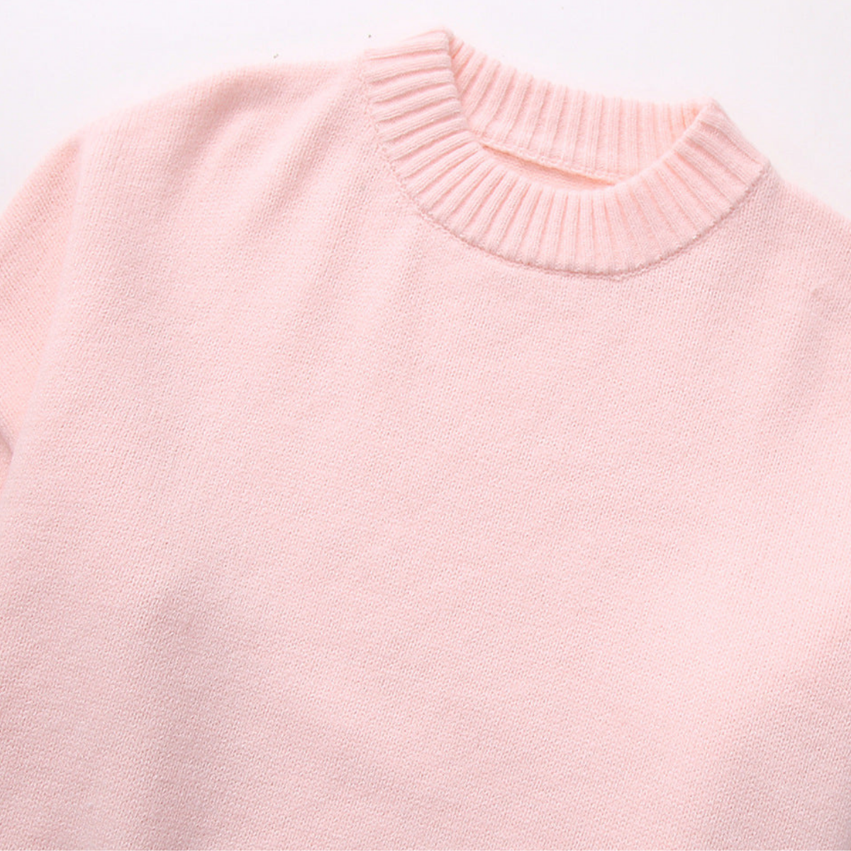 Suéter Mujer Chic Rosa de Cuello Redondo