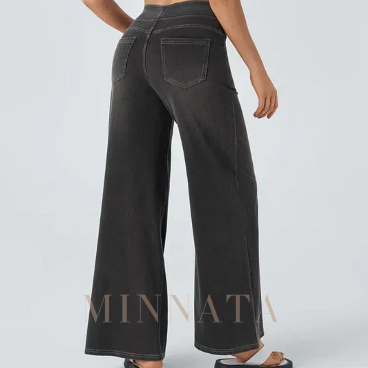 Jeans Tiro alto Pretina Elasticada