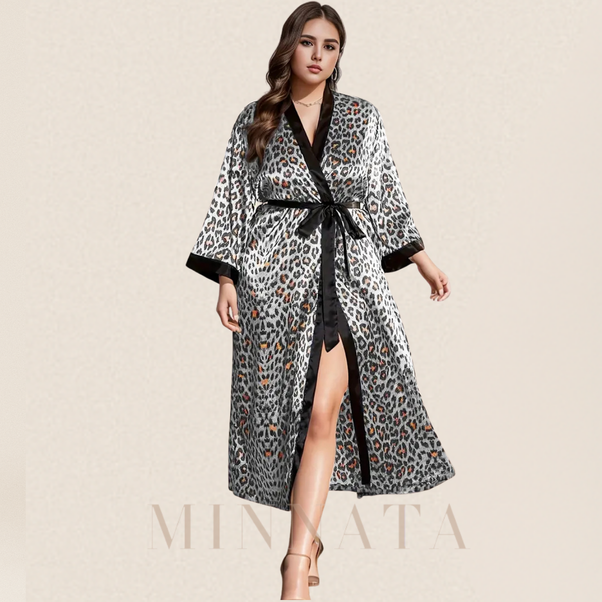 Bata con estampado de leopardo