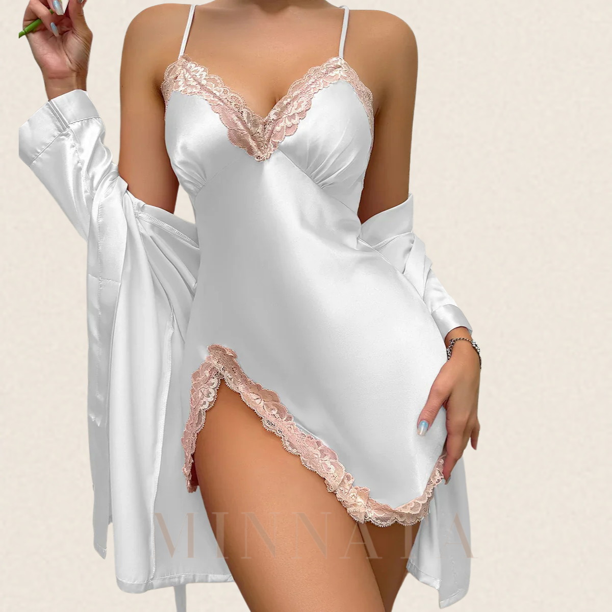 Conjunto de pijama de satén de lujo