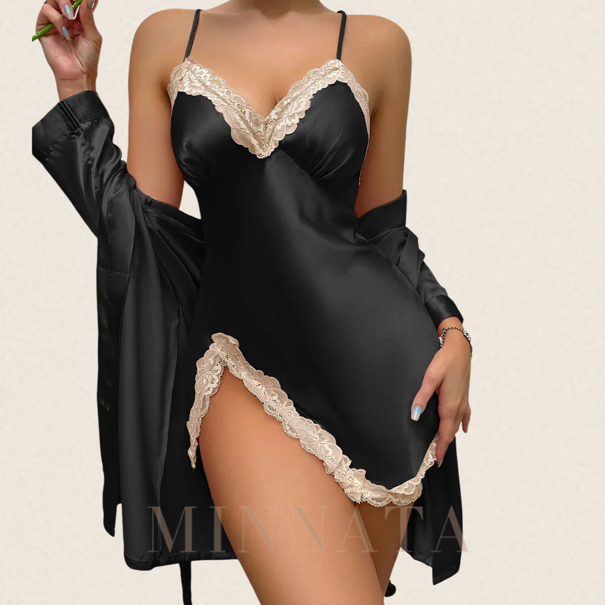 Conjunto de pijama de satén de lujo
