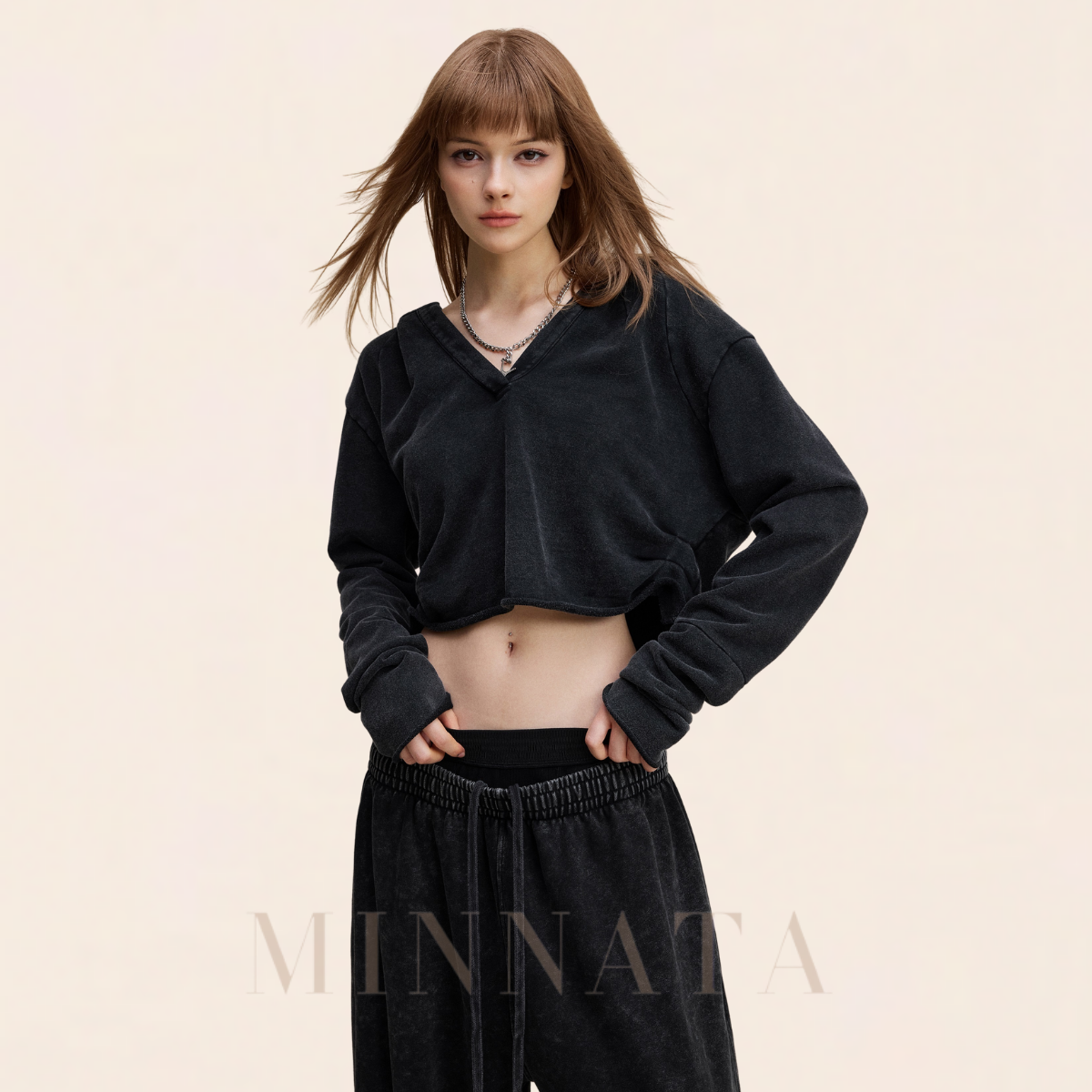 Buzo Hoodie V-Neck Retro Street