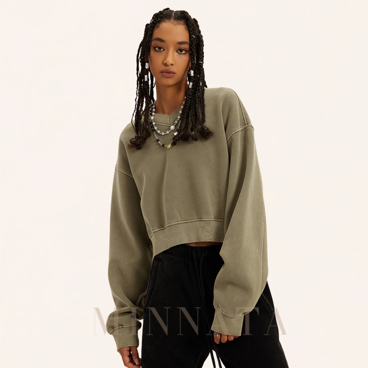 Sweater Retro V-Crop®