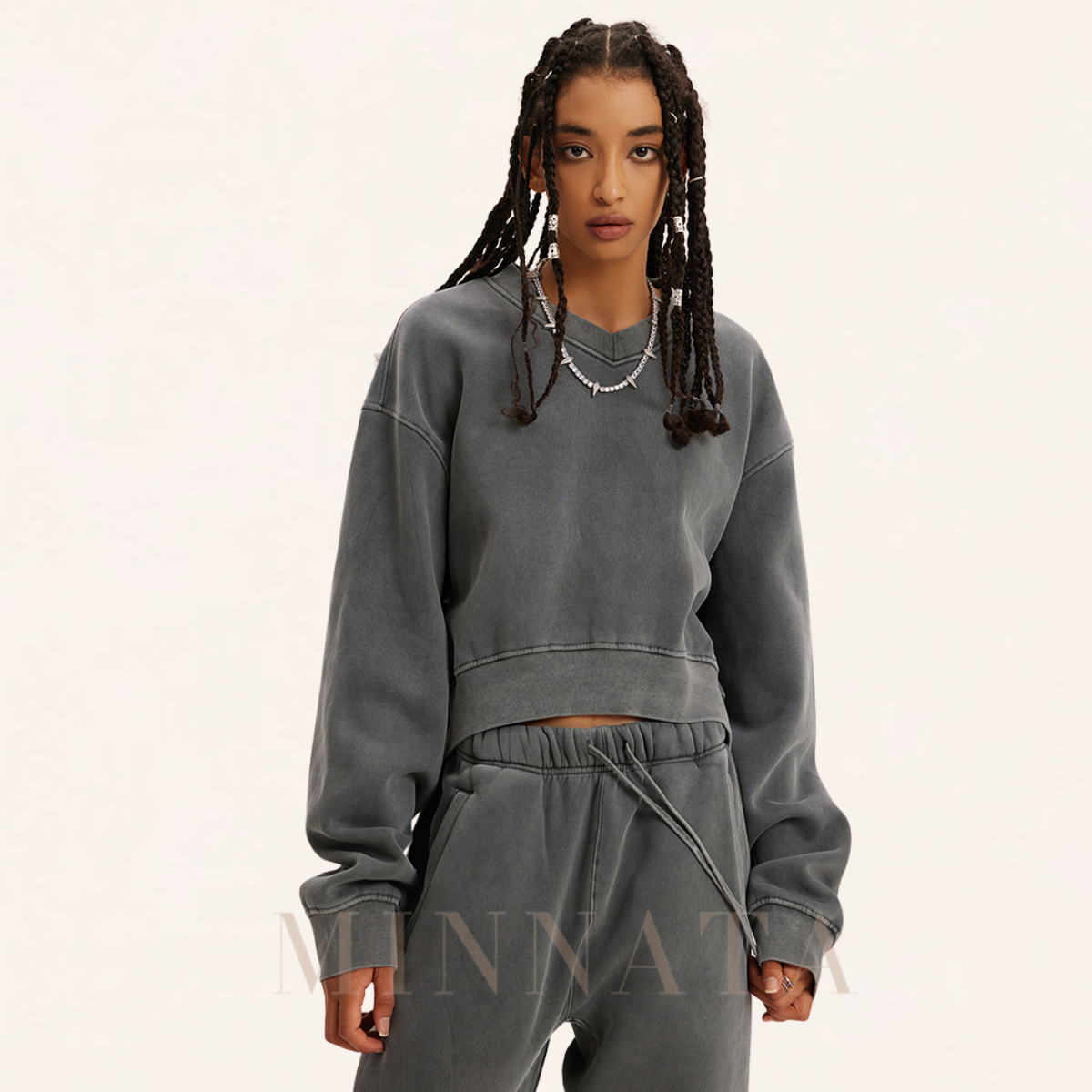 Sweater Retro V-Crop®