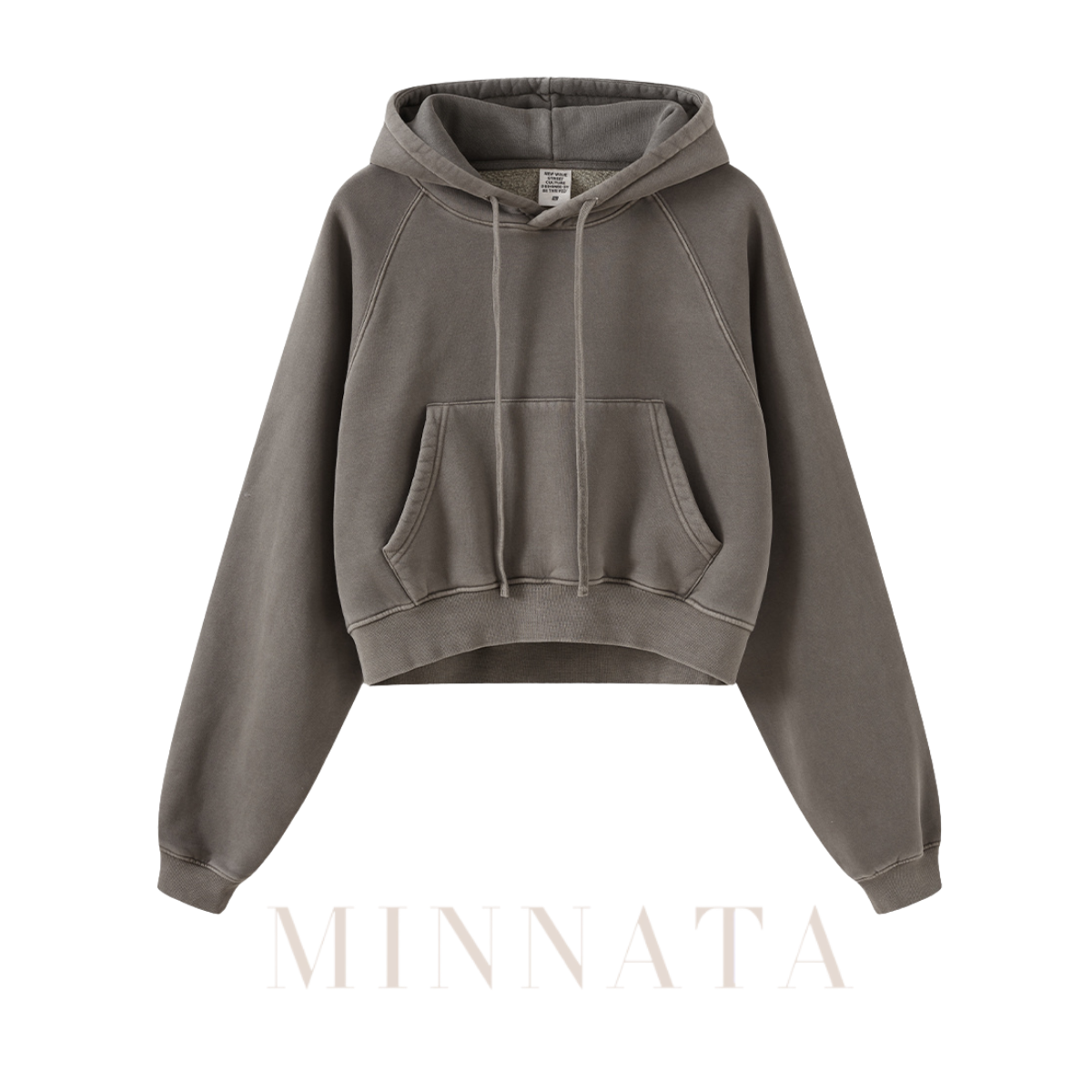 Hoodie Crop Washed® - Con capucha