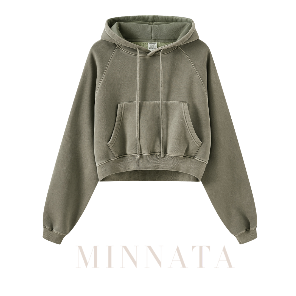 Hoodie Crop Washed® - Con capucha