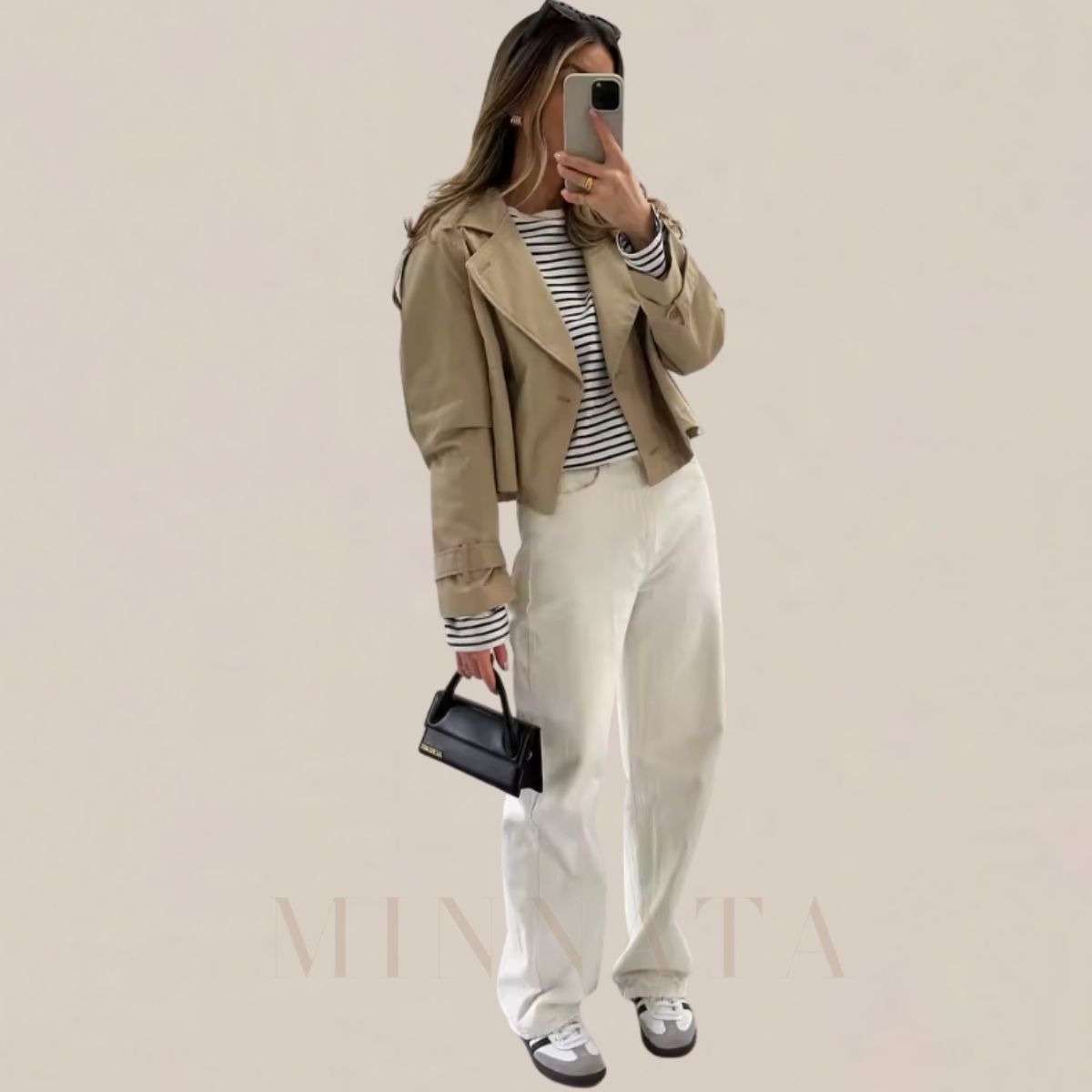 Gabardina recortada Vintage