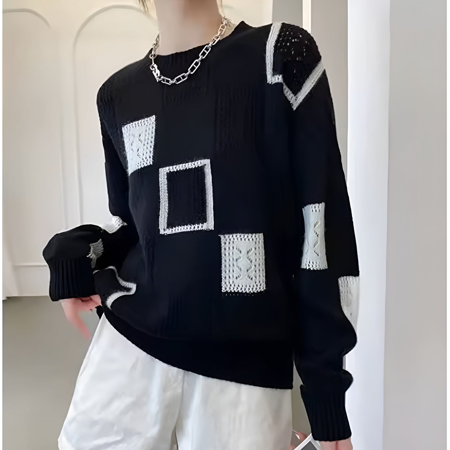 Jersey cuello redondo Elegante Atemporal