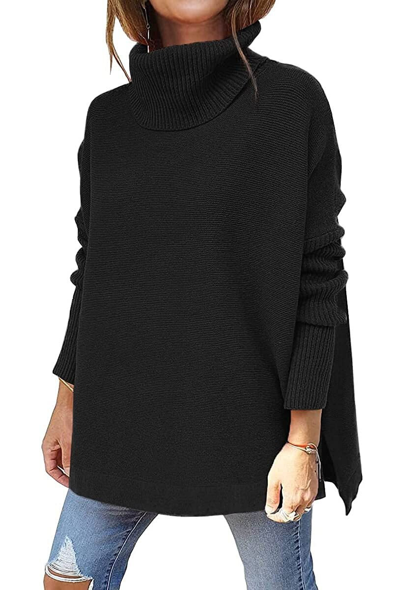 Suéter Oversize de Lana Suave y Cuello Alto