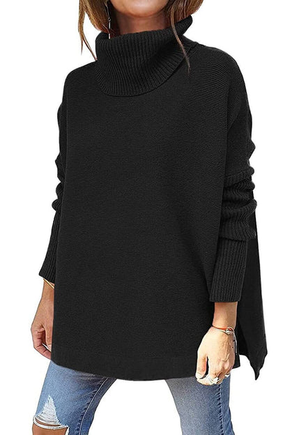 Suéter Oversize de Lana Suave y Cuello Alto