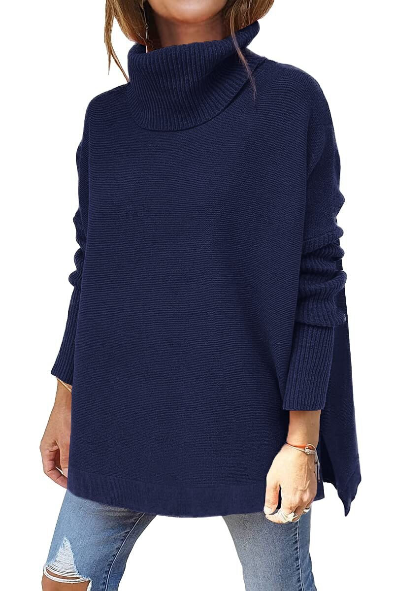 Suéter Oversize de Lana Suave y Cuello Alto