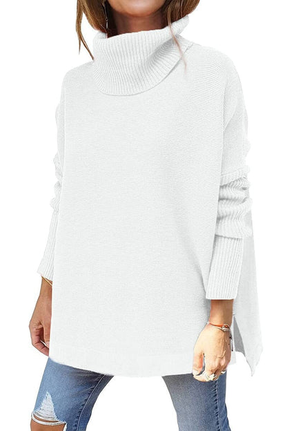 Suéter Oversize de Lana Suave y Cuello Alto