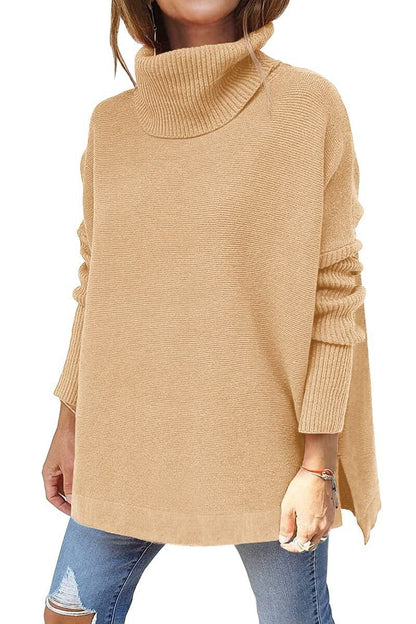 Suéter Oversize de Lana Suave y Cuello Alto