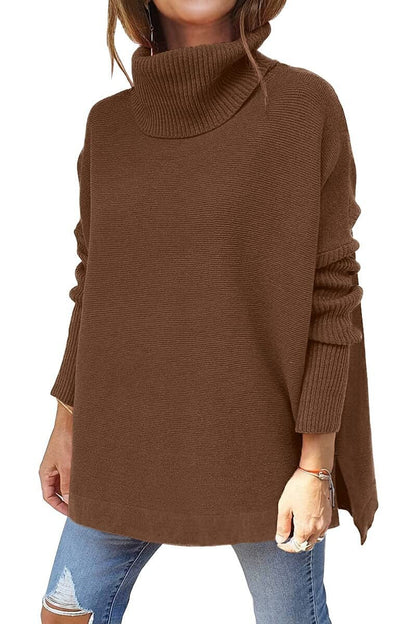 Suéter Oversize de Lana Suave y Cuello Alto