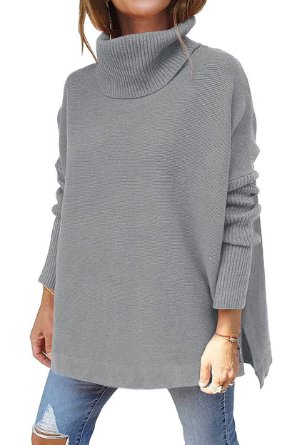 Suéter Oversize de Lana Suave y Cuello Alto