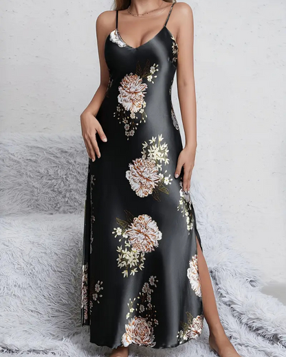 Camisón con estampado de flores y tirantes de espagueti