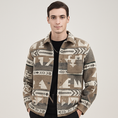 Chaqueta tipo camisa de lana