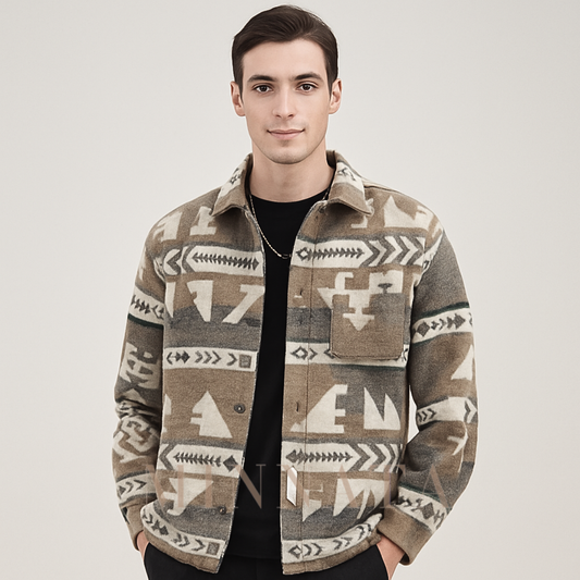 Chaqueta tipo camisa de lana