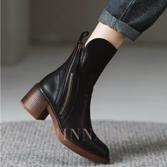 Botines de Tacón Alto Estilo Europeo