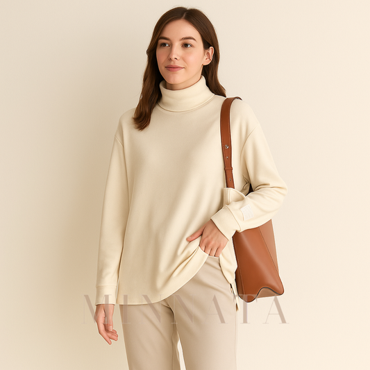 Camiseta manga larga Oversize cuello alto