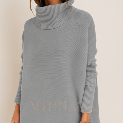 Suéter Oversize de Lana Suave y Cuello Alto