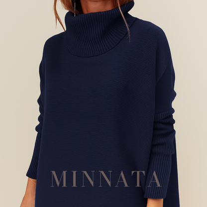 Suéter Oversize de Lana Suave y Cuello Alto