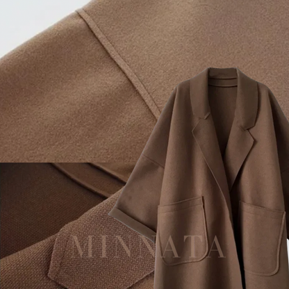 Trench delgado Oversize Elegante de lana y poliéster