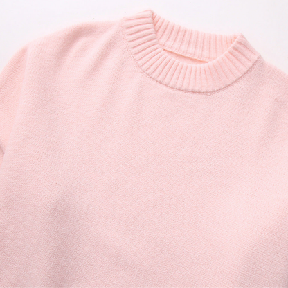 Suéter Mujer Chic Rosa de Cuello Redondo