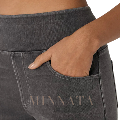 Jeans Tiro alto Pretina Elasticada