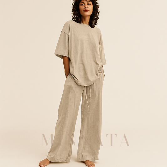 Conjunto Casual Top y Pantalón Ancho