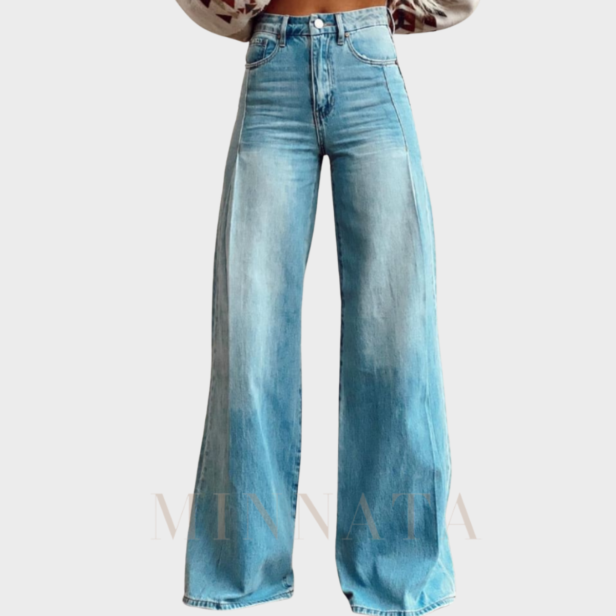 Pantalón tiro alto y caída ancha