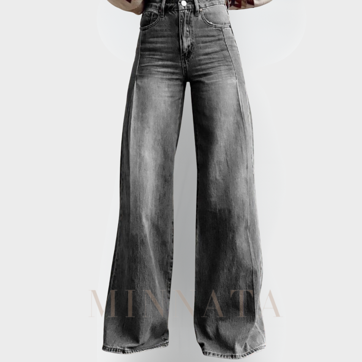 Pantalón tiro alto y caída ancha