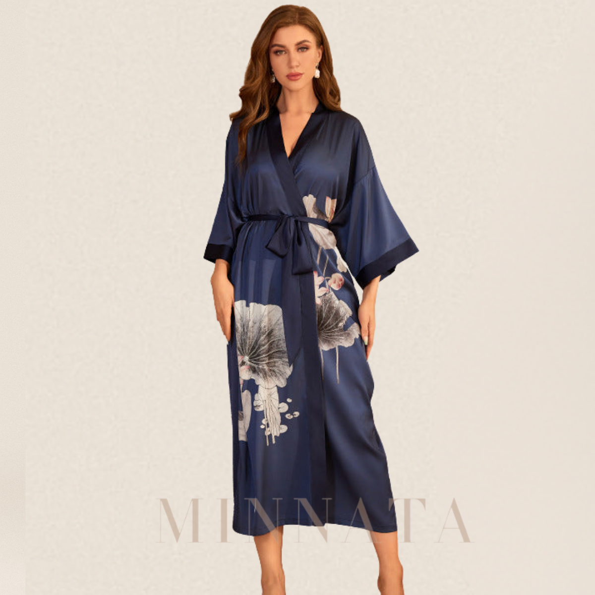 Kimono de flor celeste