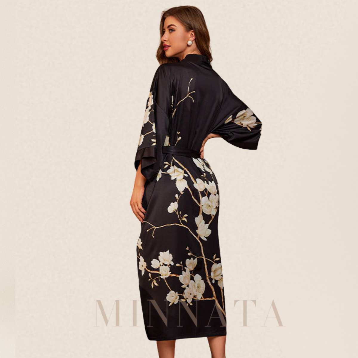 Kimono de flor celeste