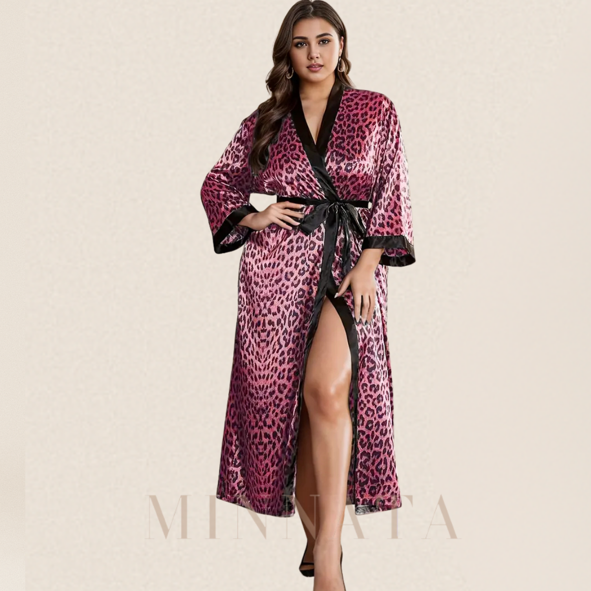 Bata con estampado de leopardo