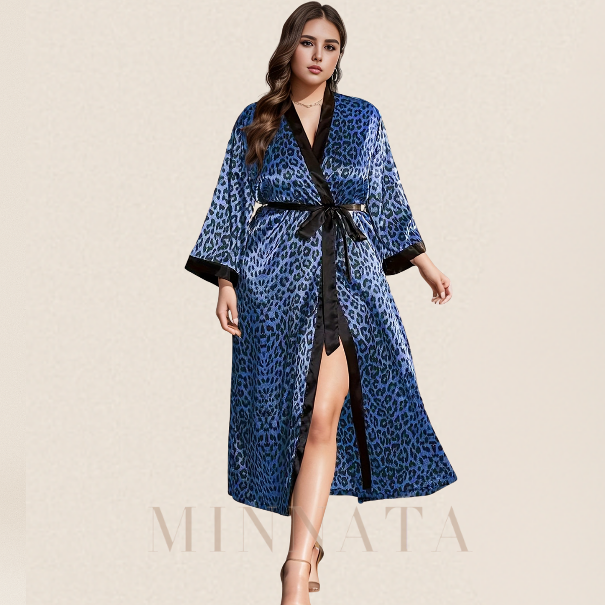 Bata con estampado de leopardo