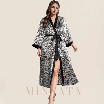 Bata con estampado de leopardo