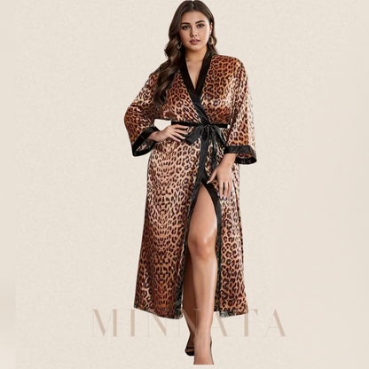 Bata con estampado de leopardo