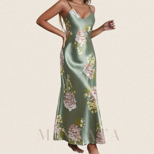 Camisón con estampado de flores y tirantes de espagueti