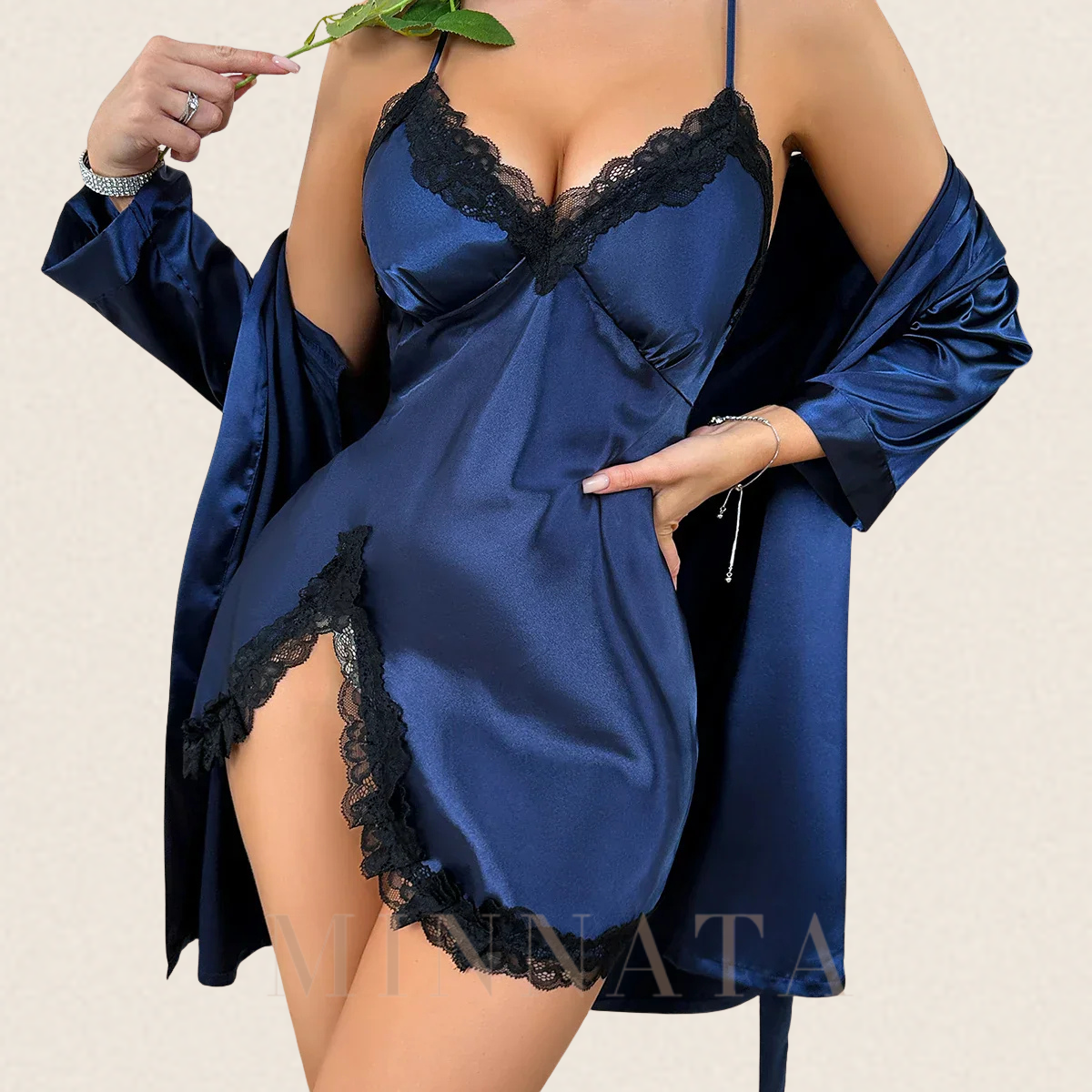Conjunto de pijama de satén de lujo