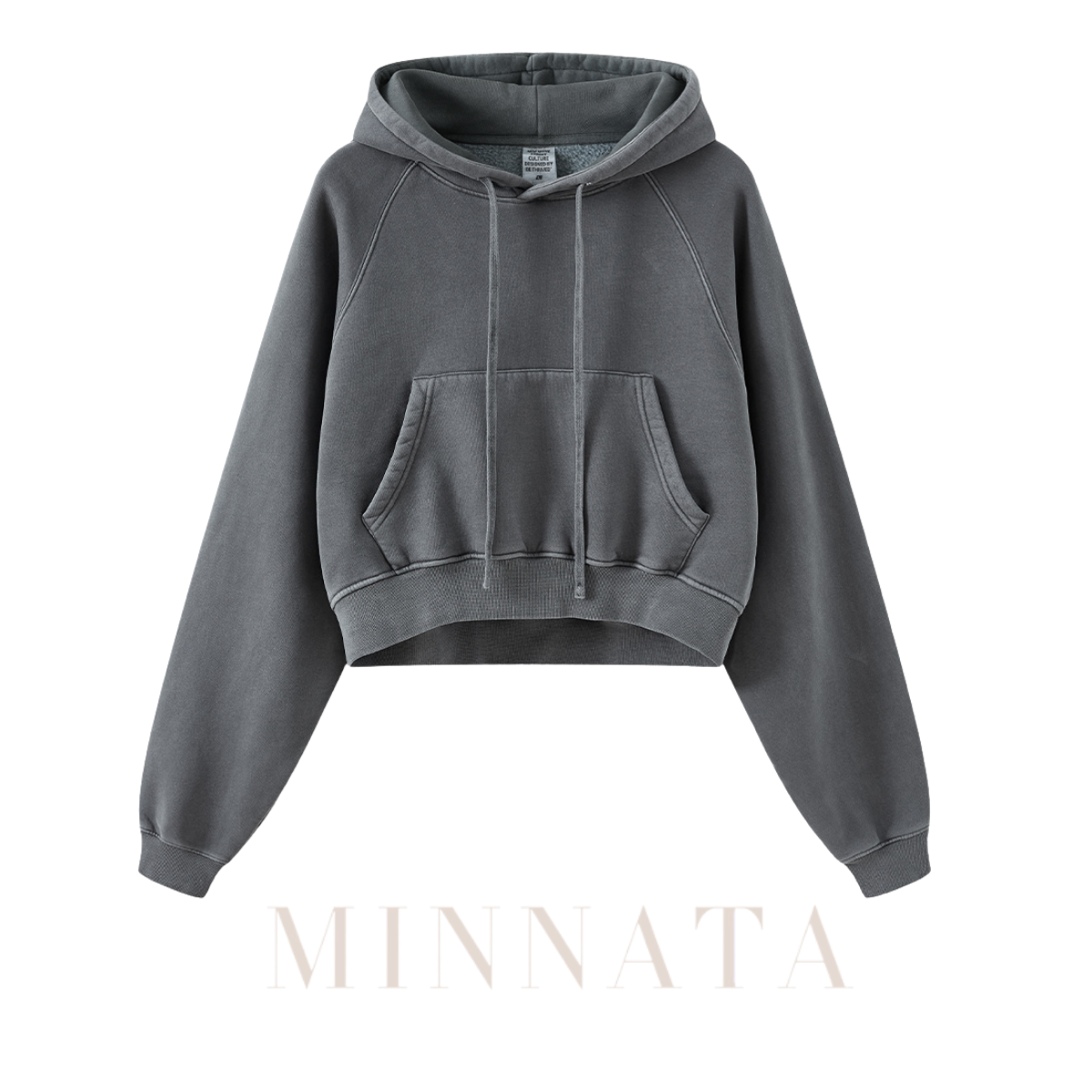 Hoodie Crop Washed® - Con capucha