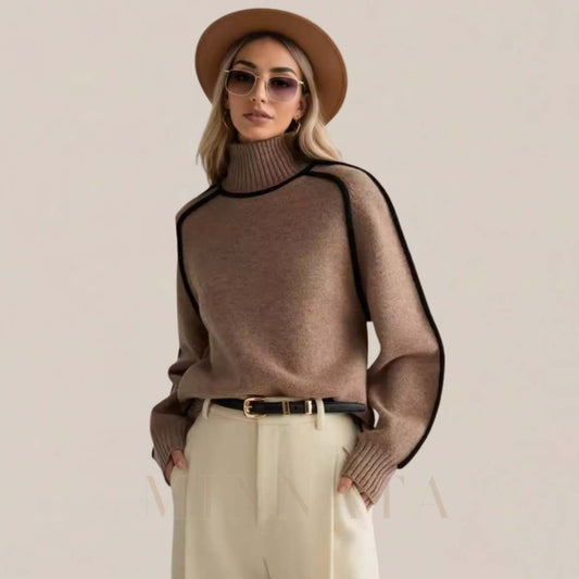 Suéter moderno Otoño Invierno medio cuello alto