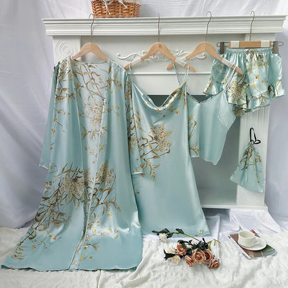 Camisón de pijama de lujo 4 piezas